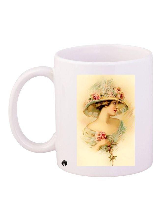 RYN Portrait Printed Coffee Mug White/Yellow/Green 11ounce