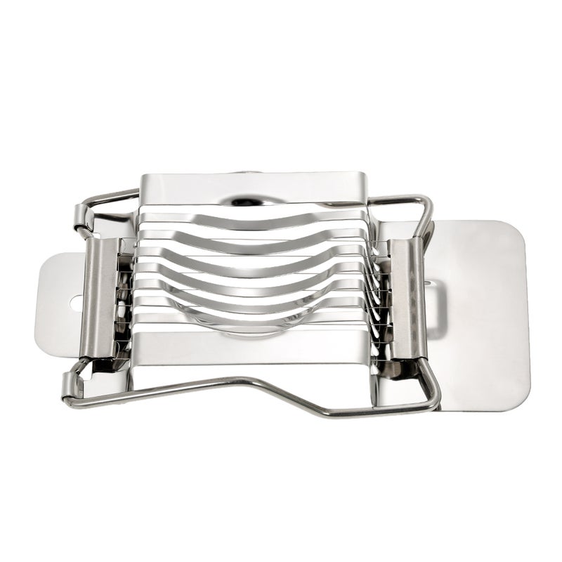 Egg Slicer Stainless Steel: 5 Fine Cutting Wires, Extra Flat Handle Base - Durable Rustproof, Multi-Functional Egg Cutter for Home Kitchen Salad Sandwich Prep - Image 2