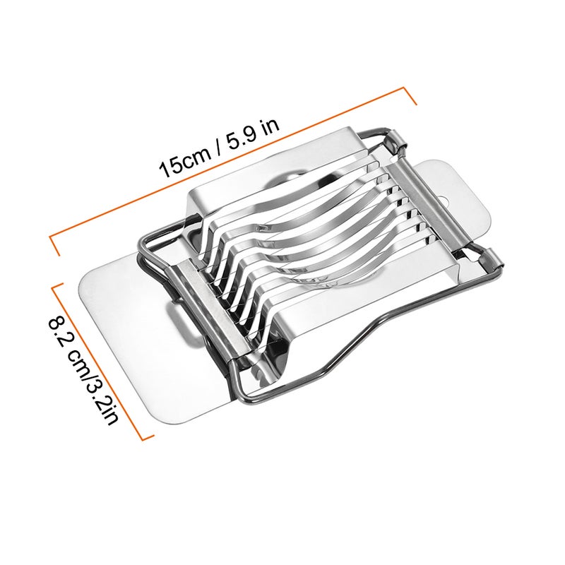 Egg Slicer Stainless Steel: 5 Fine Cutting Wires, Extra Flat Handle Base - Durable Rustproof, Multi-Functional Egg Cutter for Home Kitchen Salad Sandwich Prep - Image 5