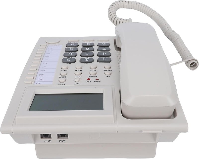 Big Key Phone, 16 Digit Display Caller ID Handsfree Corded Landline Phone, Wired Landline Telephone with Clock Alarm for Home Hotel - Image 4
