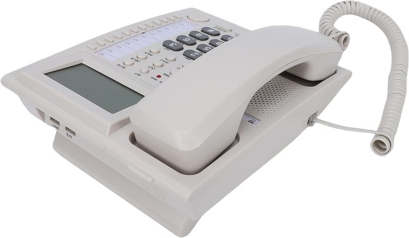 Big Key Phone, 16 Digit Display Caller ID Handsfree Corded Landline Phone, Wired Landline Telephone with Clock Alarm for Home Hotel - Image 5