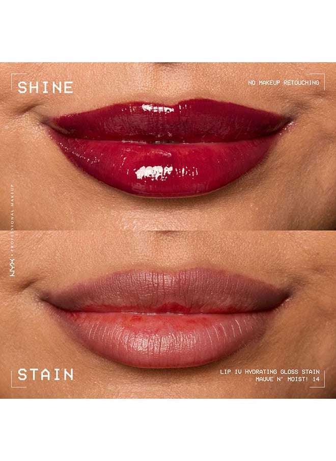 NYX PROFESSIONAL MAKEUP - Lip Iv Hydrating Gloss Stain Lip Gloss + Serum Up To 12Hr Hydration High Pigment Wet Shine Finish Mauve N' Moist! - Image 1