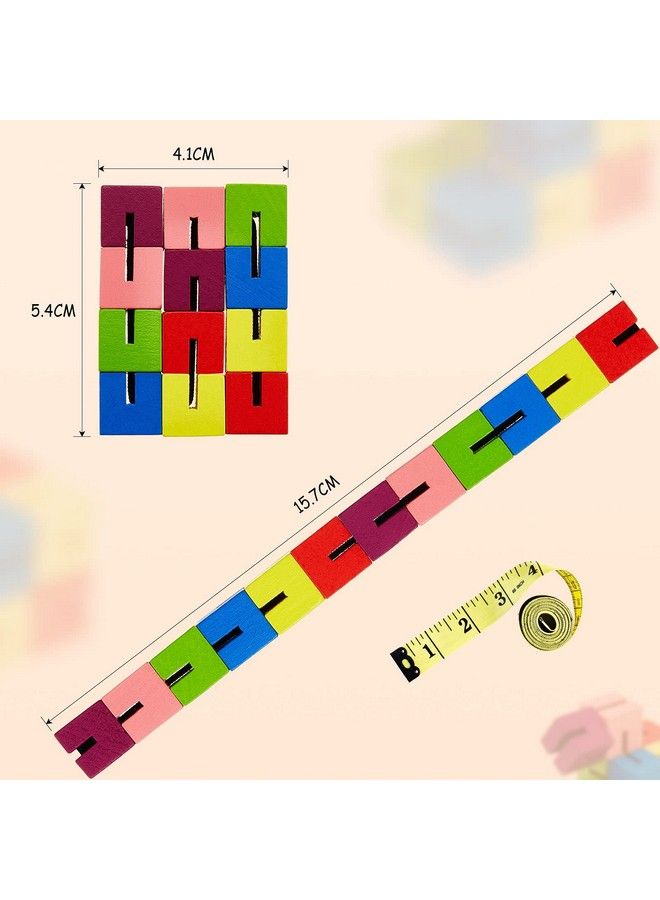 Sumind Wooden Fidget Toy Twist Block Cubes Puzzle Fidget Sensory Toys For Teens Party Favors For Boys And Girls (12 Pieces) - Image 3