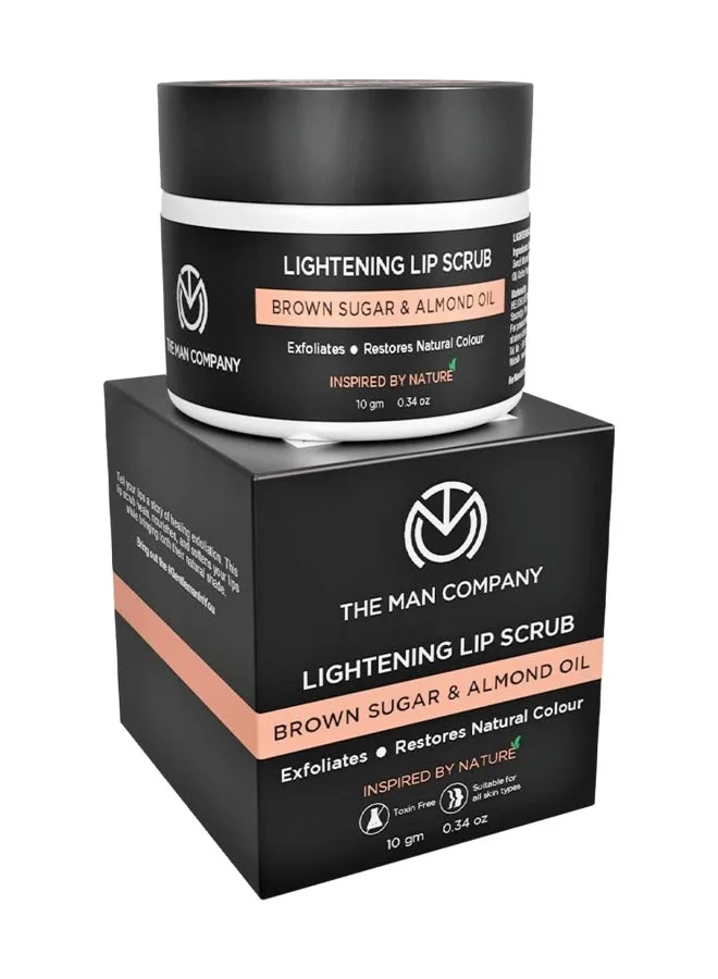 The Man Company Lightening Lip Scrub With Brown Sugar And Almond Oil For Dry/Chapped Lip, 10 G
