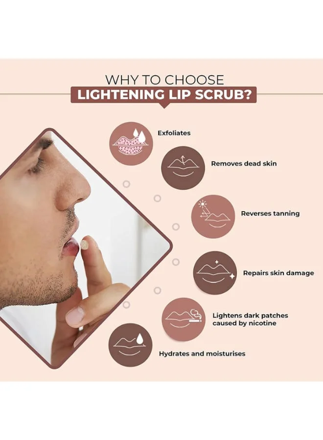 The Man Company  Lightening Lip Scrub With Brown Sugar And Almond Oil For Dry/Chapped Lip, 10 G for Men | Best Price UAE
