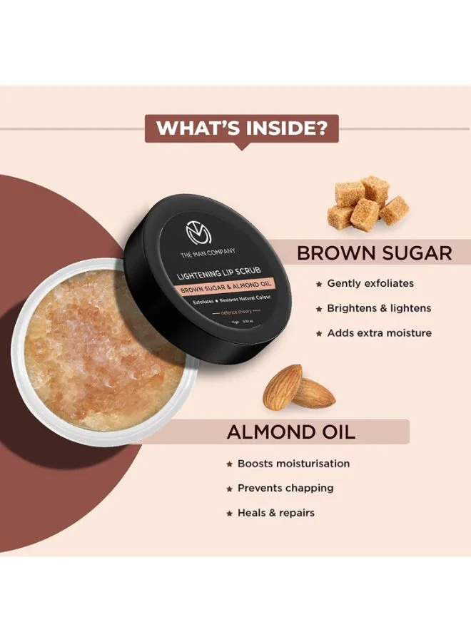 The Man Company  Lightening Lip Scrub With Brown Sugar And Almond Oil For Dry/Chapped Lip, 10 G for Men | Best Price UAE