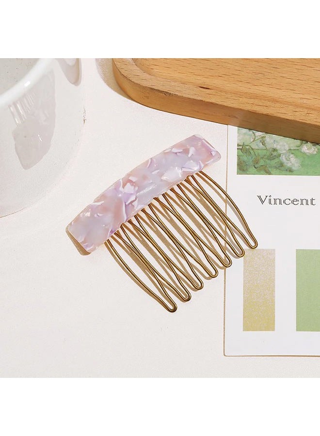 Luzen 6Pcs Acetate Exquisite Hair Side Combs Small Seven-tooth Hair Decorative Bangs Comb Pin Headpiece Hair Jewellery Fashion Styling Accessories for Women Girls - Image 2