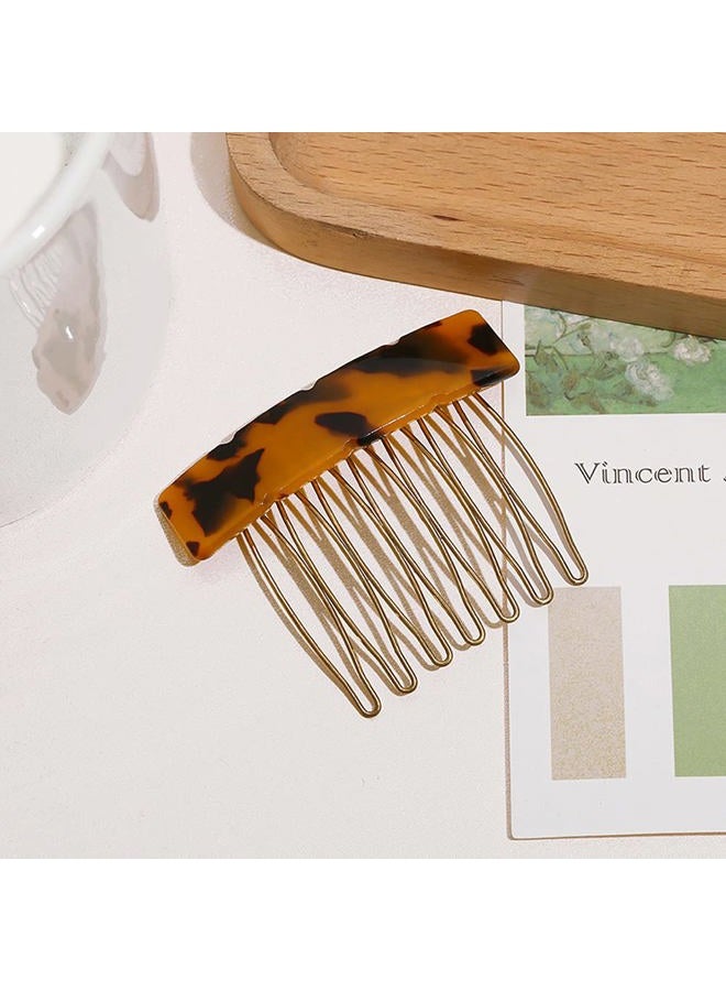 Luzen 6Pcs Acetate Exquisite Hair Side Combs Small Seven-tooth Hair Decorative Bangs Comb Pin Headpiece Hair Jewellery Fashion Styling Accessories for Women Girls - Image 3