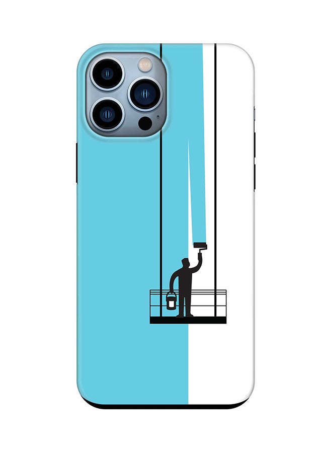 Tough Pro Series Case for Apple iPhone 14 Pro Max Dual Layer hybrid PC & TPU Customized Mobile Cover Shield with inner TPU protection Matte Finish - Paint Hanger (Blue)