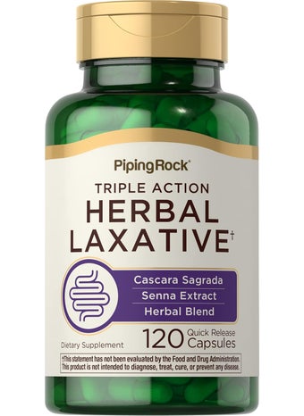 Piping Rock Piping Rock Herbal Laxative | 120 Capsules | Triple Action Relief Complex | Non-GMO, Gluten Free Supplement 