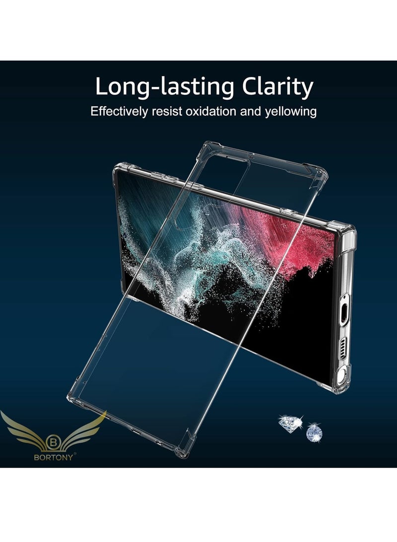 إلترازون Crystal Clear TPU Bumper Case for Samsung Galaxy S22 Ultra 5G - Air Cushion, Shockproof Protective Cover, Compatible with Samsung Galaxy S22 Ultra 5G - Image 4