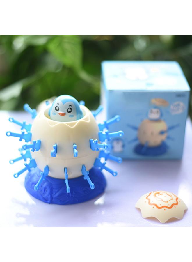 Desktop Animal Bucket Game Stab Ejection Stress Relief Interaction Funny Barrel Game Toy for Kids Blue