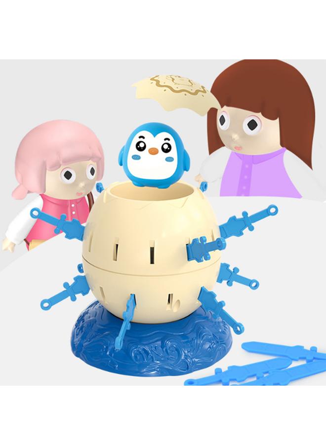 Desktop Animal Bucket Game Stab Ejection Stress Relief Interaction Funny Barrel Game Toy for Kids Blue