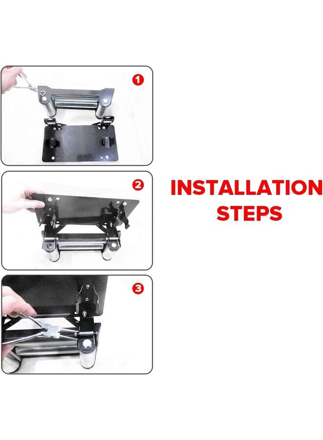 Flip Up License Plate Mount Winch Roller Fairlead Mounting Bracket 8 3/4 Inch Holder Black Stainless Steel - Image 5