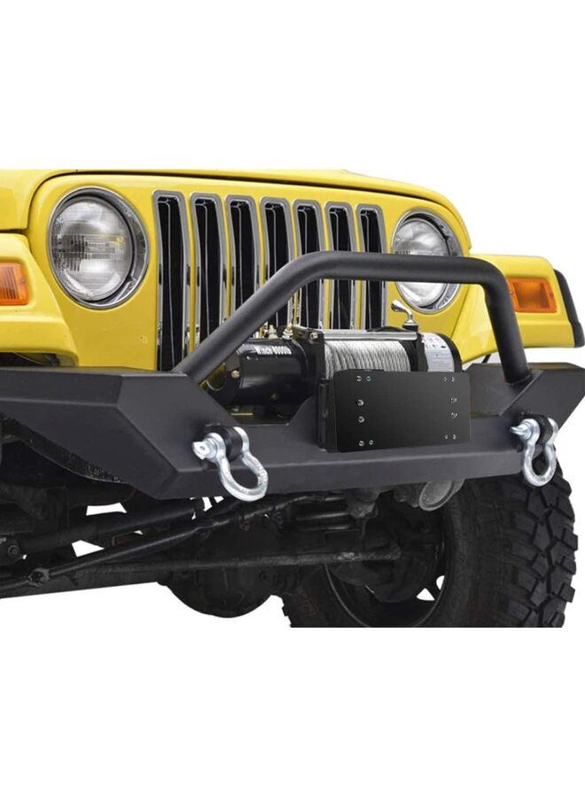 Flip Up License Plate Mount Winch Roller Fairlead Mounting Bracket 8 3/4 Inch Holder Black Stainless Steel - Image 2