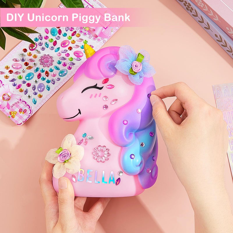 MHJY Piggy Bank Unicorn Money Bank Unbreakable Coin Bank with DIY Stickers Home Decor Birthday Easter - Image 3