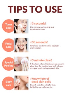 Terrazen Korean Face Skin Care Astaxantin Peeling Pads - Anti Aging & Rejuvenating with Peptide Amino Acid Gentle Peel Facial Pads  - Image 5