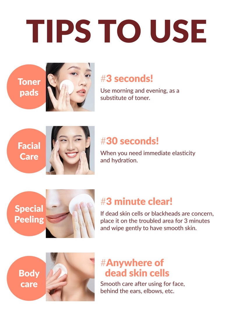 Terrazen Korean Face Skin Care Astaxantin Peeling Pads - Anti Aging & Rejuvenating with Peptide Amino Acid Gentle Peel Facial Pads  - Image 5