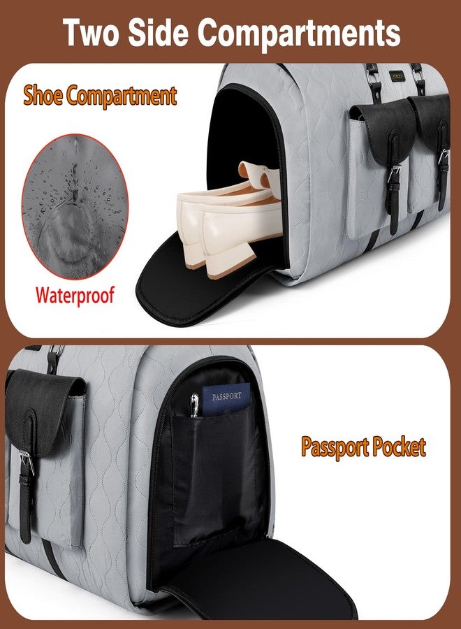 ITIEZY Garment Duffel Bag for Travel - Convertible Carry on Garment Duffel Travel Bag for Women Men Large Weekender Bag with Shoes Pouch 2 in 1 Hanging Suit Travel Duffel Bag 3pcs Set - Image 4