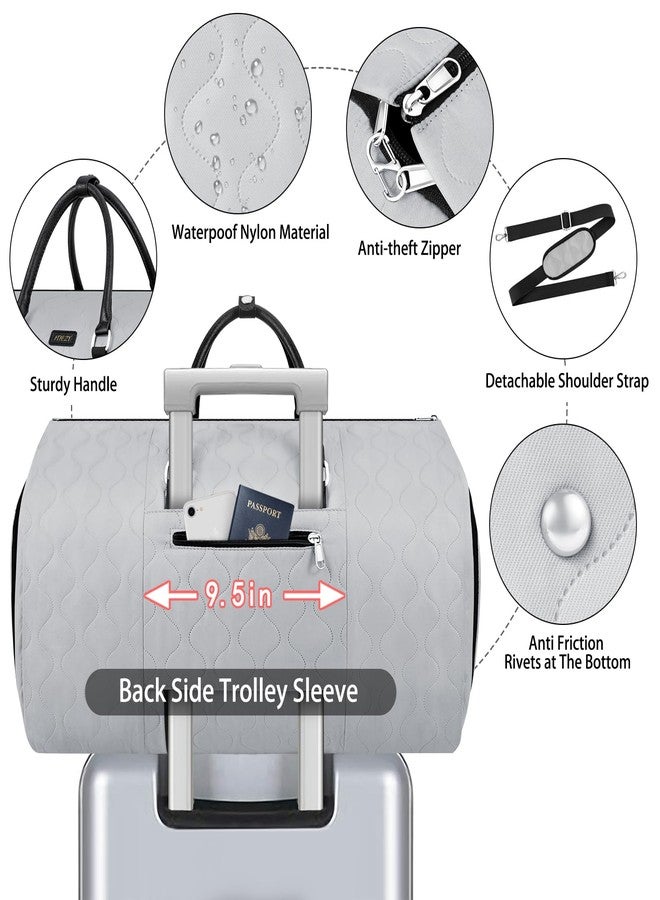 ITIEZY Garment Duffel Bag for Travel - Convertible Carry on Garment Duffel Travel Bag for Women Men Large Weekender Bag with Shoes Pouch 2 in 1 Hanging Suit Travel Duffel Bag 3pcs Set - Image 5