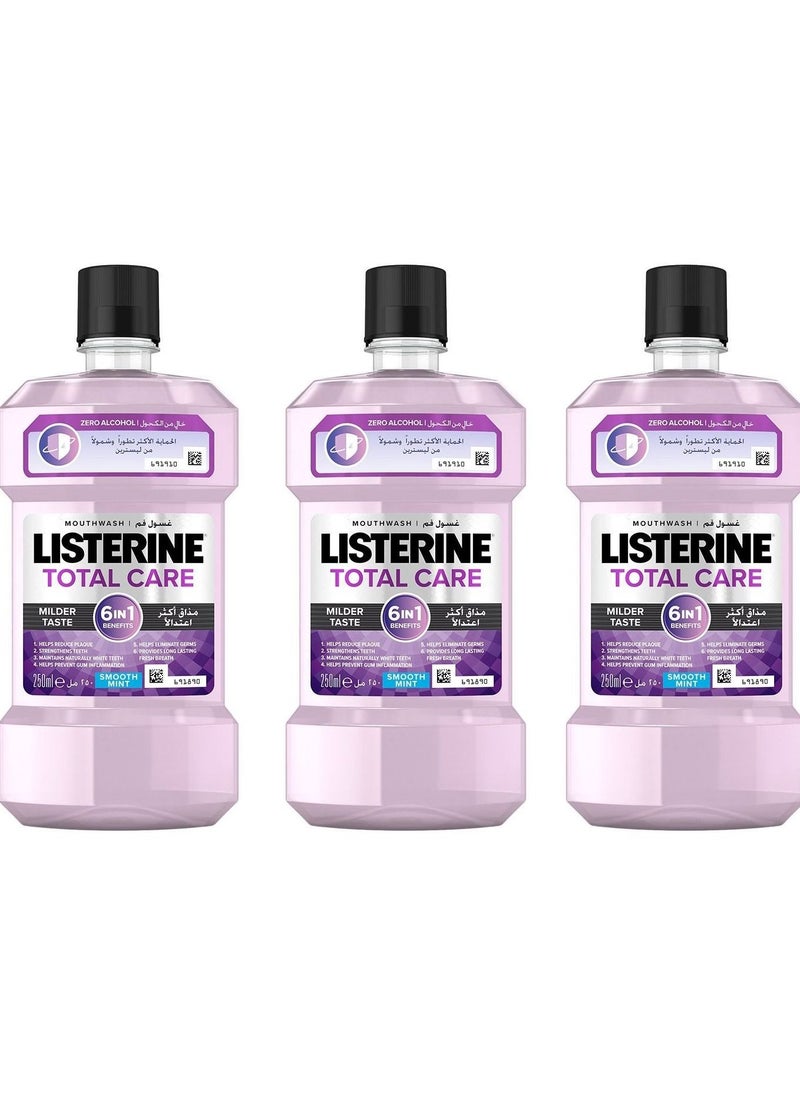Listerine - Total Care Milder Taste Mouthwash 250ml (Pack of 3) - Image 1