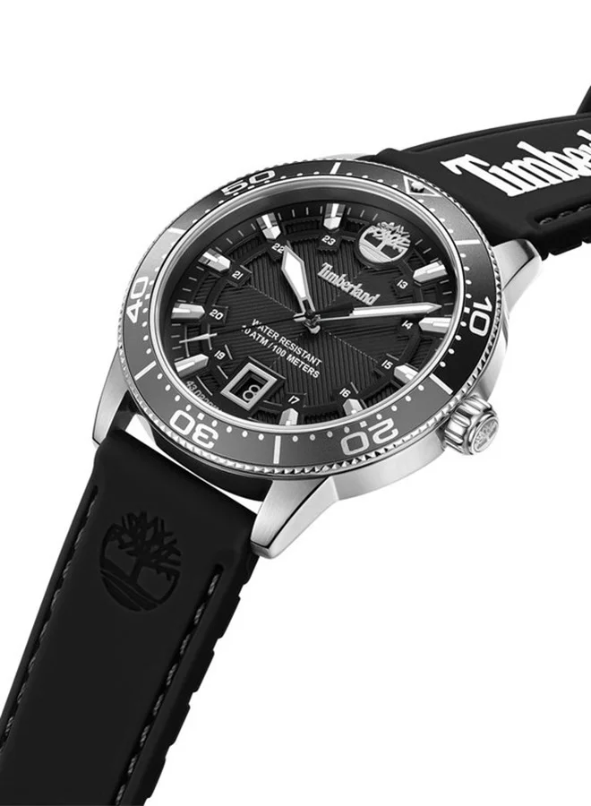 Longmeadow Black Dial Black Silicone Strap Analog Watch for Men 46mm