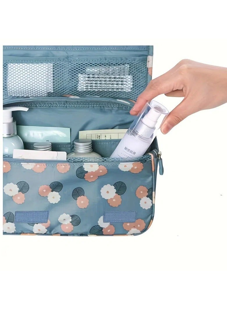 Generic Large Capacity Travel Toiletry Bag with Hanging Hook - Durable Oxford Fabric, Multi-Compartment Organizer for Cosmetics, Makeup, and Toiletries - Ideal for Vacation and Daily Use, Makeup Travel Bag  - Image 3