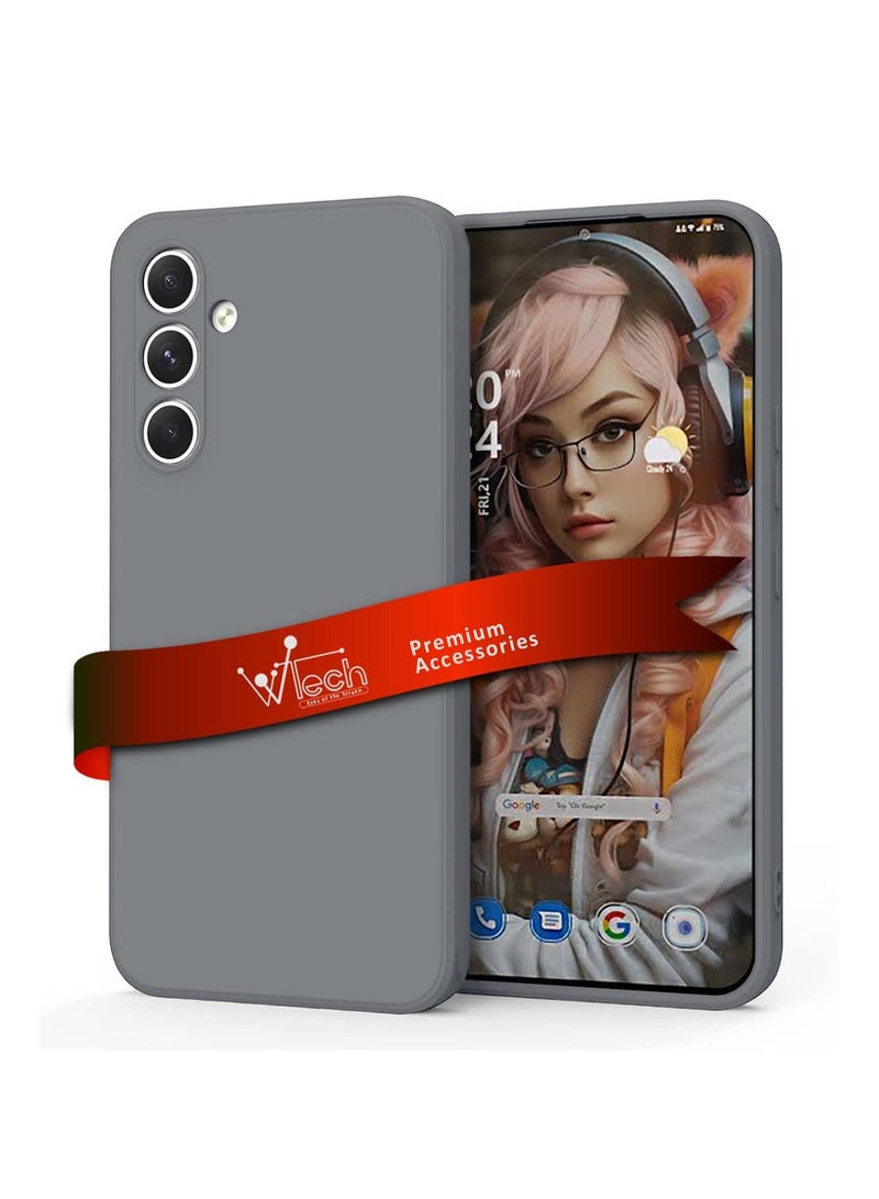 Wtech Samsung Galaxy S24 FE 5G 2024 Premium Liquid Silicone Case Cover Grey - Image 1