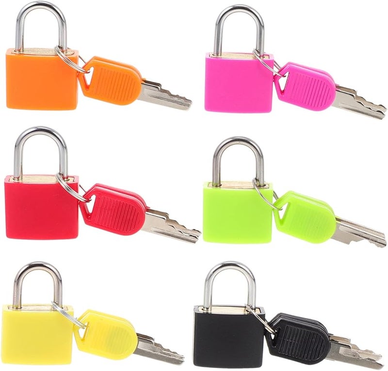 6 Pcs Lightweight Plastic Padlock With Key For Suitcases Backpacks Diaries Jewelry Boxes - Image 2