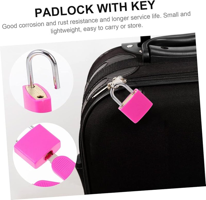 6 Pcs Lightweight Plastic Padlock With Key For Suitcases Backpacks Diaries Jewelry Boxes - Image 5