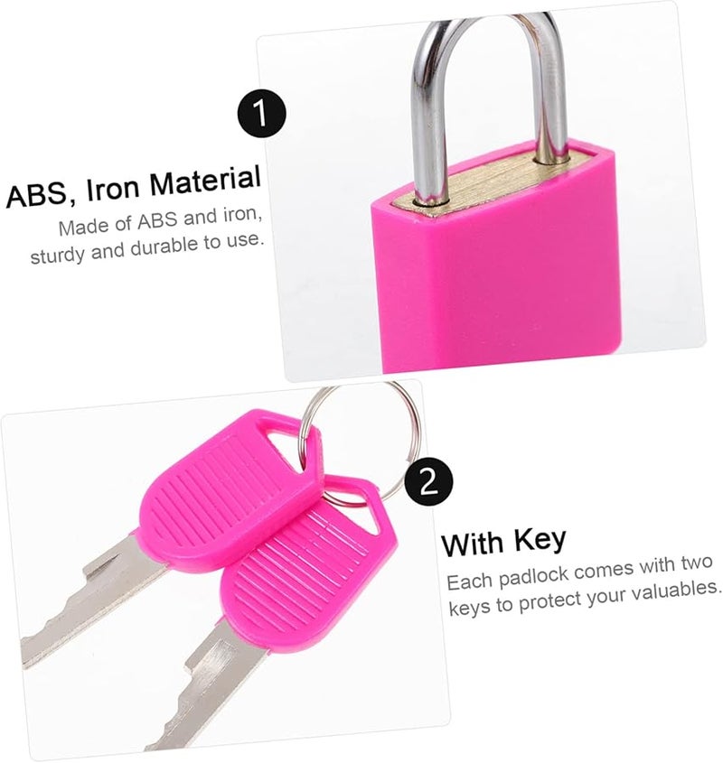 6 Pcs Lightweight Plastic Padlock With Key For Suitcases Backpacks Diaries Jewelry Boxes - Image 4