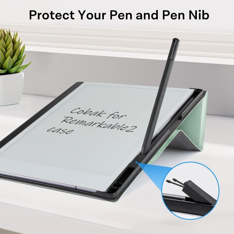 CoBak Case for Remarkable 2 -with Pen Holder and Multi-Angle Foldable Stand Feature -Perfect Choice of Remarkable 2 Case with Pen Holder for the Remarkable 2 Paper Tablet (2020 Released) ***Sage Green - Image 3