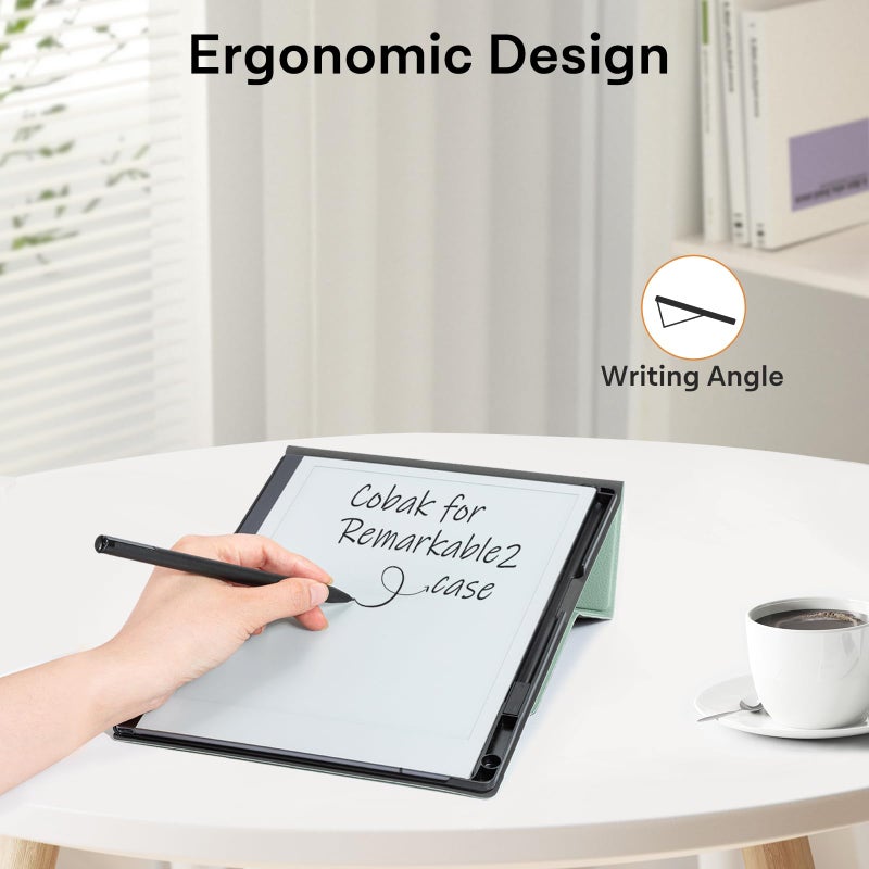 CoBak Case for Remarkable 2 -with Pen Holder and Multi-Angle Foldable Stand Feature -Perfect Choice of Remarkable 2 Case with Pen Holder for the Remarkable 2 Paper Tablet (2020 Released) ***Sage Green - Image 2
