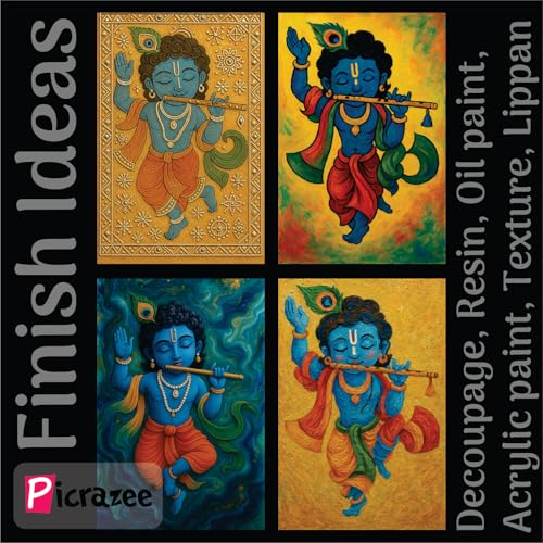 PICRAZEE DIY Art & Craft Kit With Pine MDF Base | Acrylic Colors, Brushes, Palette & Easel | Ideal For Oil & Acrylic Painting, Decoupage, Lippan, Texture Art, Resin & Kids DIY Projects (M2),Brown - Image 2