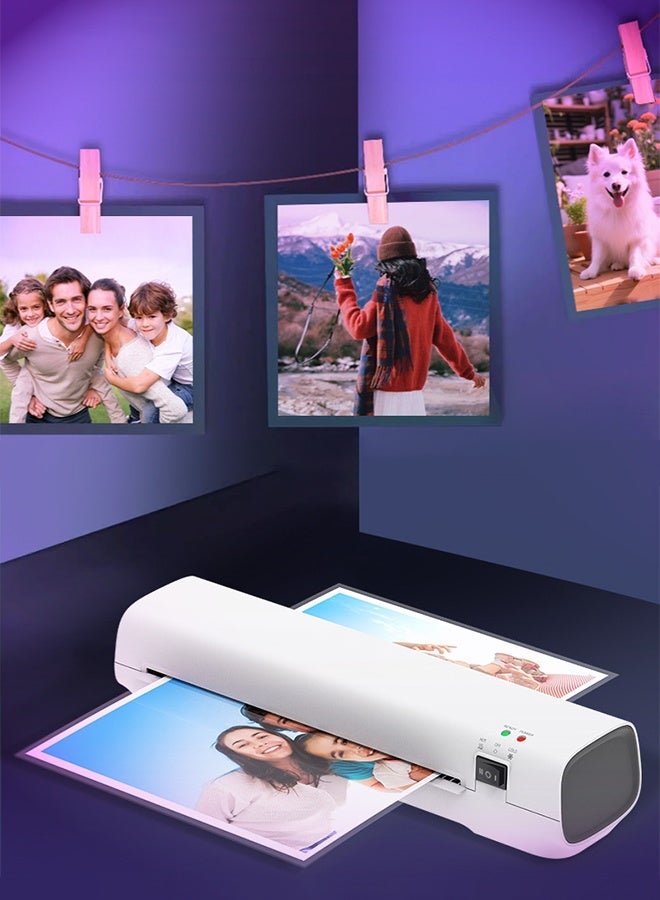 DUNISO Hot And Cold Laminating Machine,Portable A4 Laminator,with 50 sheets of Laminating Pouches,with Hot and Cold Settings,Quick Warm-up and No Bubbles,3-Min Preheat,for Home,Office, School - Image 3
