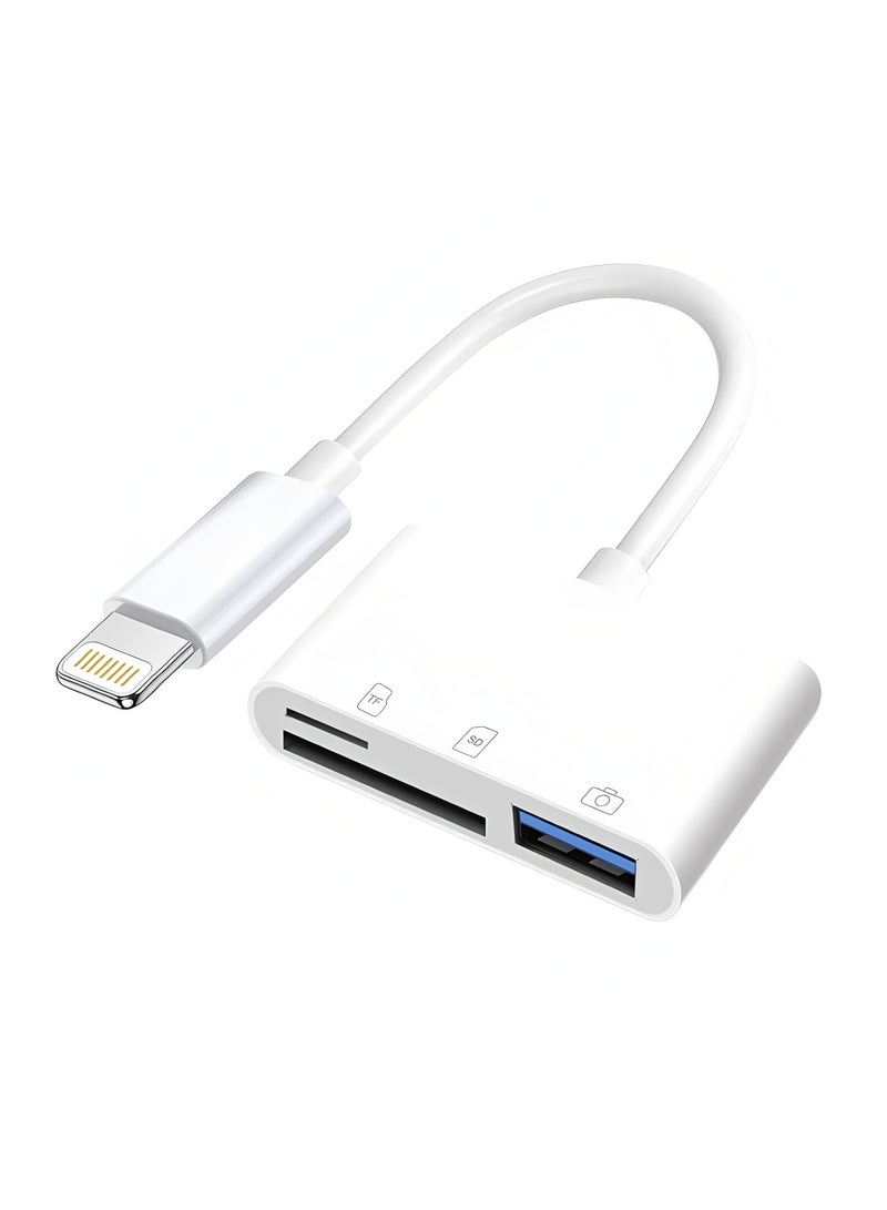 Flyview SD Card Reader, USB-C 3-in-1 Memory Card Adapter, USB-C/Type C Camera Card Reader with 2 Slots & USB Port for iPhone 15/16, iPad, MacBook, Samsung/Galaxy Devices  - Image 1