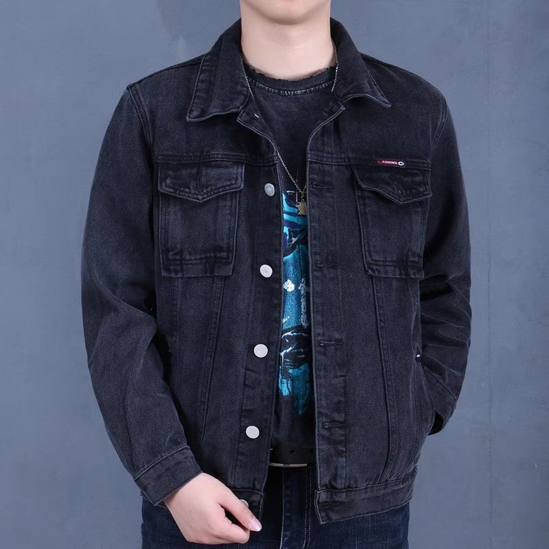 Autumn New Men's Denim Jacket Loose Wear-Resistant Multi-Pocket Trendy Brand Plus Size Men's Work Jacket Top Clothing - Image 3