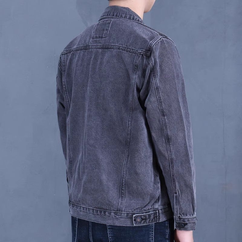 Autumn New Men's Denim Jacket Loose Wear-Resistant Multi-Pocket Trendy Brand Plus Size Men's Work Jacket Top Clothing - Image 5