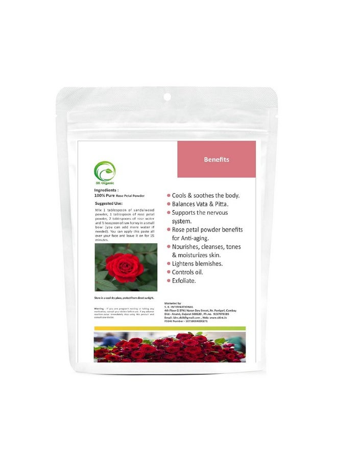 SK ORGANIC Rose Petal Powder For Face And Facial Skin 250 Gms  - Image 2