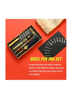 Joyeee Feather Calligraphy Pen and Ink Set, with Wax Seal Stamp Kit, Sealing Wax Spoon, Writing Paper, Dip Pen Wood, Craft Decoration Pen, Feather Pen Holder Stand, Gift Box for Writing, Royal Blue  - Image 3