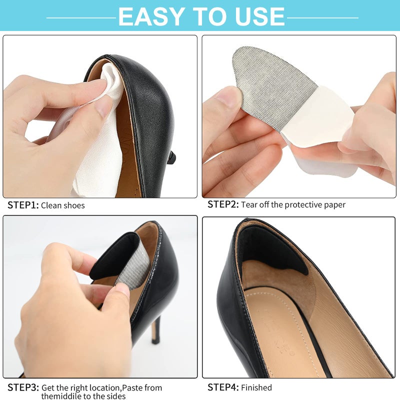 Comfowner 6 Pairs Heel Cushion Pads for Shoes Too Big, Shoe Grips Liners Heel Protectors for Loose Shoes, Heel Pain, Blisters and Rubbing, Anti Slip Shoe Filler Make Shoes Fit Tighter(Black) - Image 5