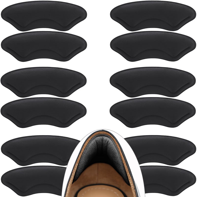 Comfowner 6 Pairs Heel Cushion Pads for Shoes Too Big, Shoe Grips Liners Heel Protectors for Loose Shoes, Heel Pain, Blisters and Rubbing, Anti Slip Shoe Filler Make Shoes Fit Tighter(Black) - Image 1