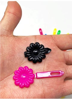 TARA Tara Girls Self Hinge Multi Design Plastic Bow Hair Barrettes Selection Pack Of 3 (BR-24)  - Image 2