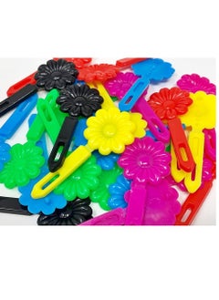 TARA Tara Girls Self Hinge Multi Design Plastic Bow Hair Barrettes Selection Pack Of 3 (BR-24)  - Image 3