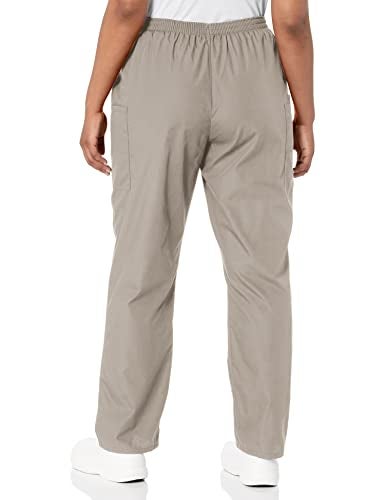 CHEROKEE Women's Workwear Elastic Waist Cargo Scrubs Pant, Khaki, Small - Image 2