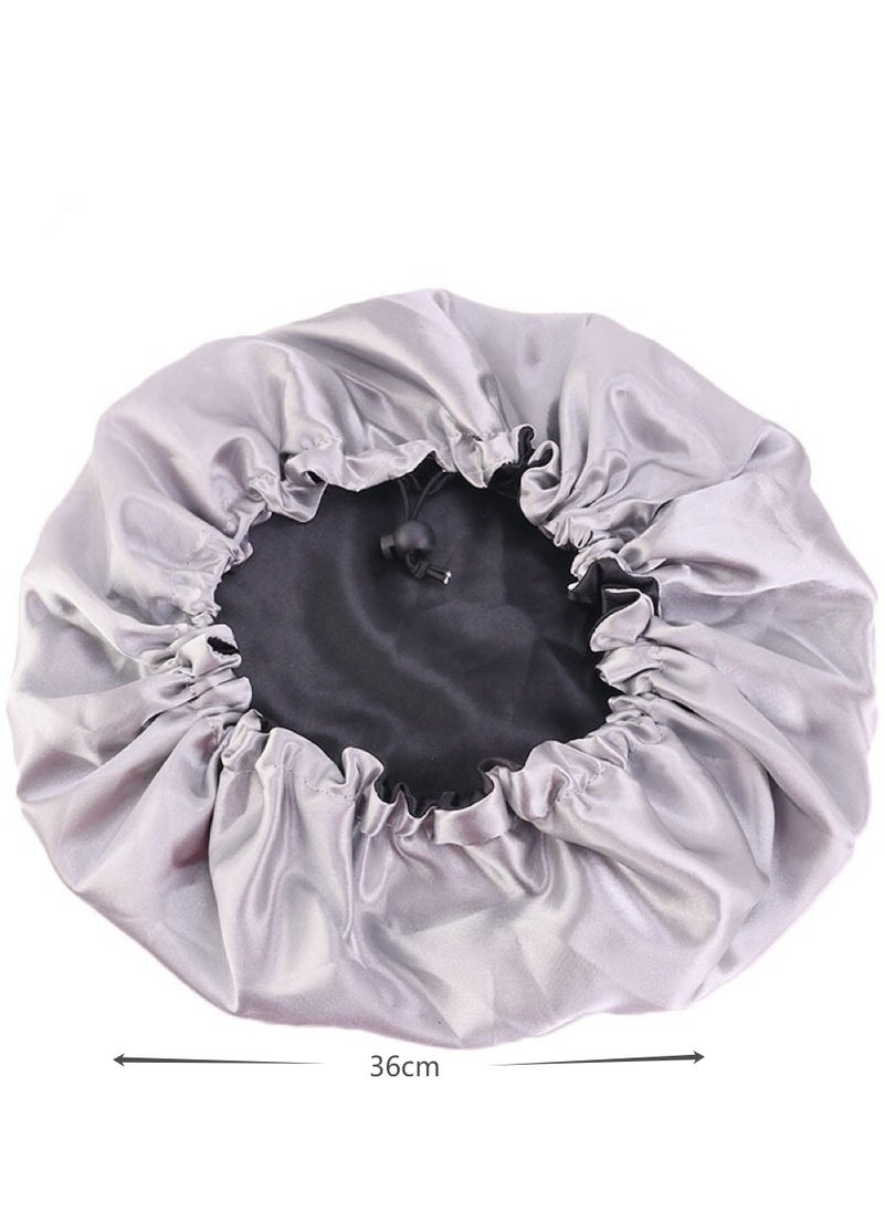 JoyousSto Women's Adjustable Double-Sided Satin Silk Soft Hat Soft Double-Sided Sleeping Cap  - Image 3