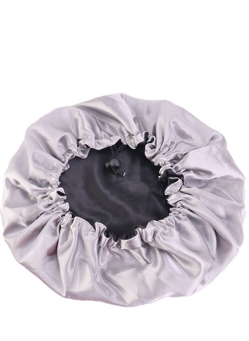 JoyousSto Women's Adjustable Double-Sided Satin Silk Soft Hat Soft Double-Sided Sleeping Cap  - Image 4