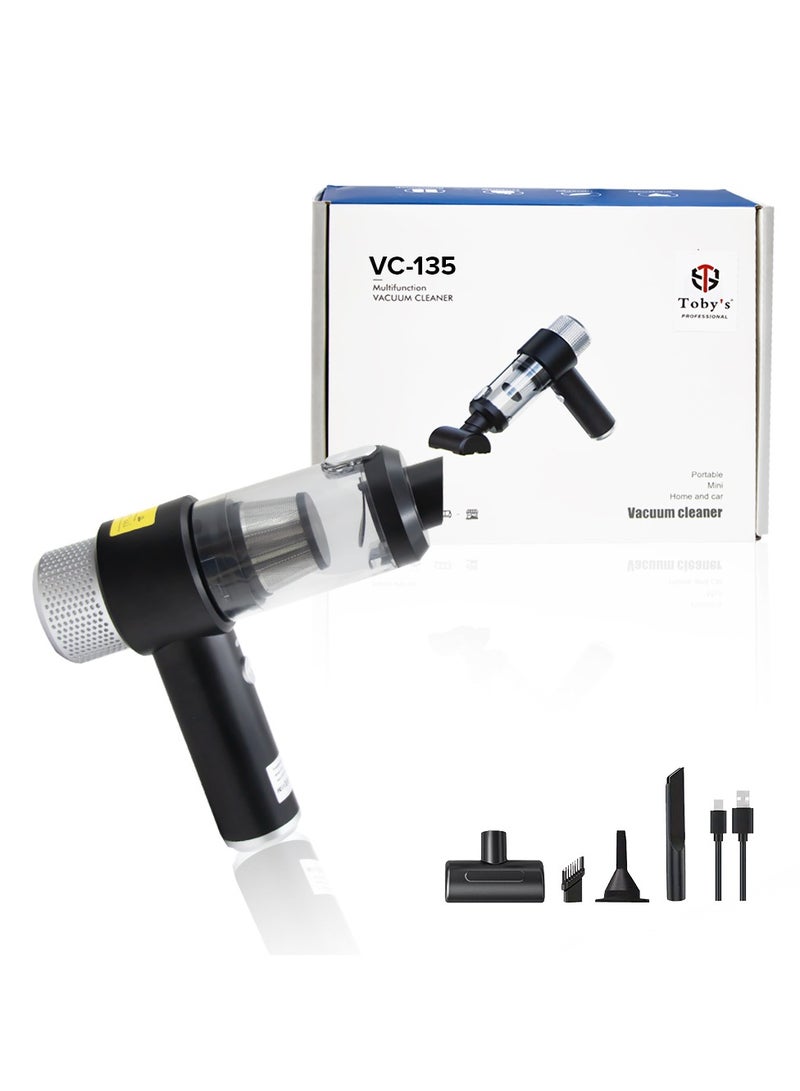 Toby's VC_135 Multifunction Portable Mini Car Cordless Vacuum, Hand held vacuuming, Handheld Vacuum for Quick Cleaning, Dust Buster Cordless Rechargeable, for Car, Home and Office - Image 2