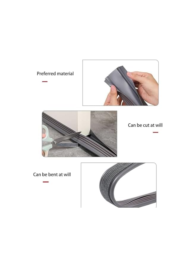 The Bros [Upgrade] Under Door Draft Stopper with Brush, Cuttable Under Door Seal Blocker Insulator Door Sweep Weather Stripping Noise Stopper Strong Adhesive 36.6" Length(Brown, 36.6") - Image 3