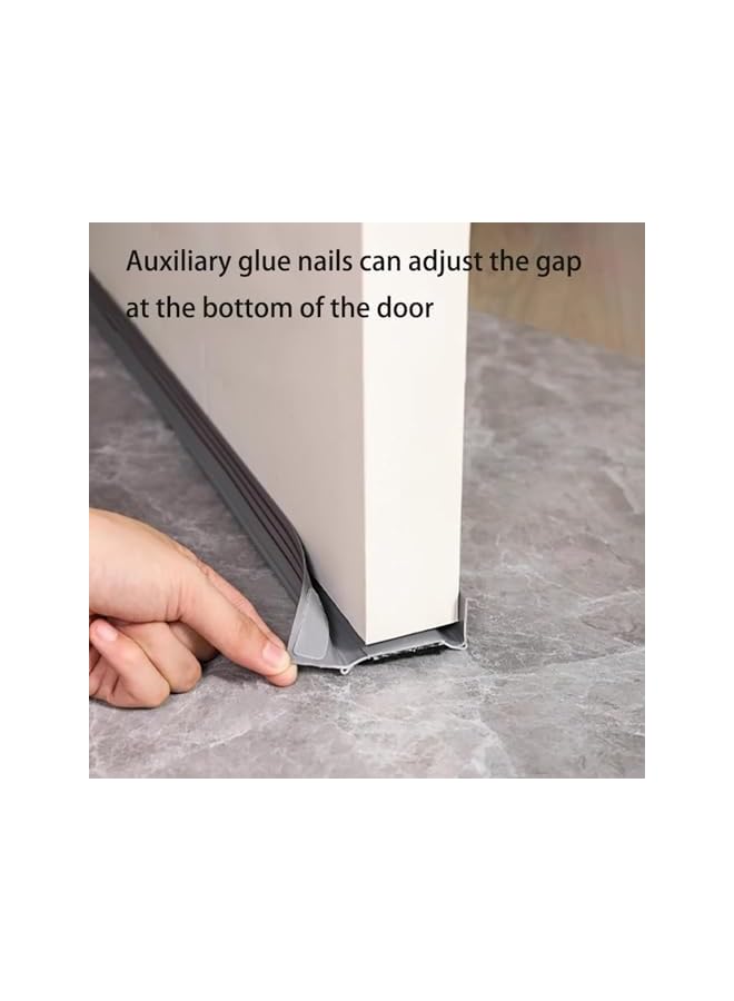 The Bros [Upgrade] Under Door Draft Stopper with Brush, Cuttable Under Door Seal Blocker Insulator Door Sweep Weather Stripping Noise Stopper Strong Adhesive 36.6" Length(Brown, 36.6") - Image 5